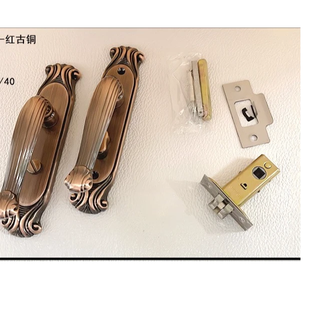 锌合金2807红古铜凹弧红古铜色铝合金浴室门锁卫生间无钥匙执手锁