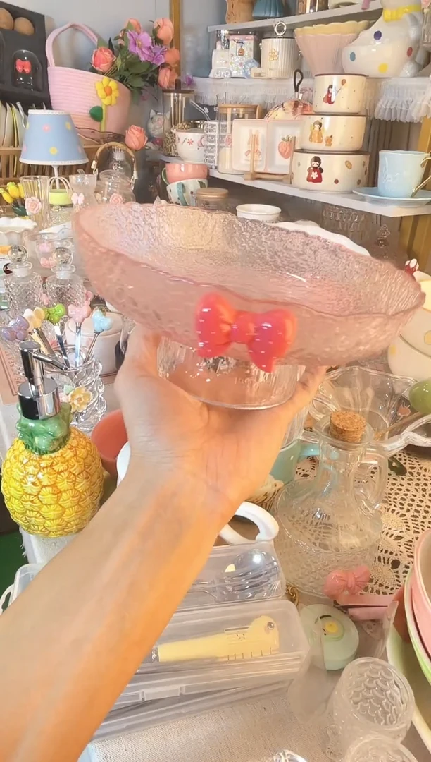 瓷片高脚水果盘品质好，发货快，放心拍
