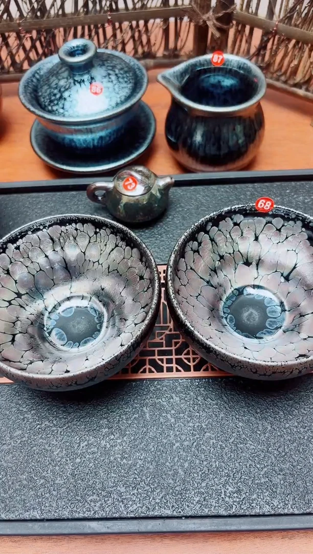 茶盏天**心68号2个建盏工匠茶器