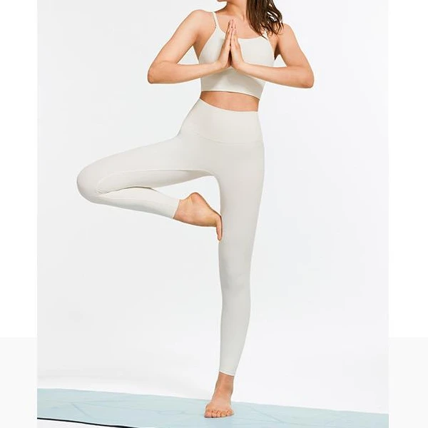 2177无尴尬线运动速干竖罗纹高弹压力显瘦高腰瑜伽健身九分裤女士