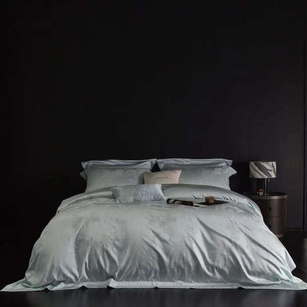 高端兰精天丝棉提花四件套床上用品床单款简约丝滑凉感轻奢