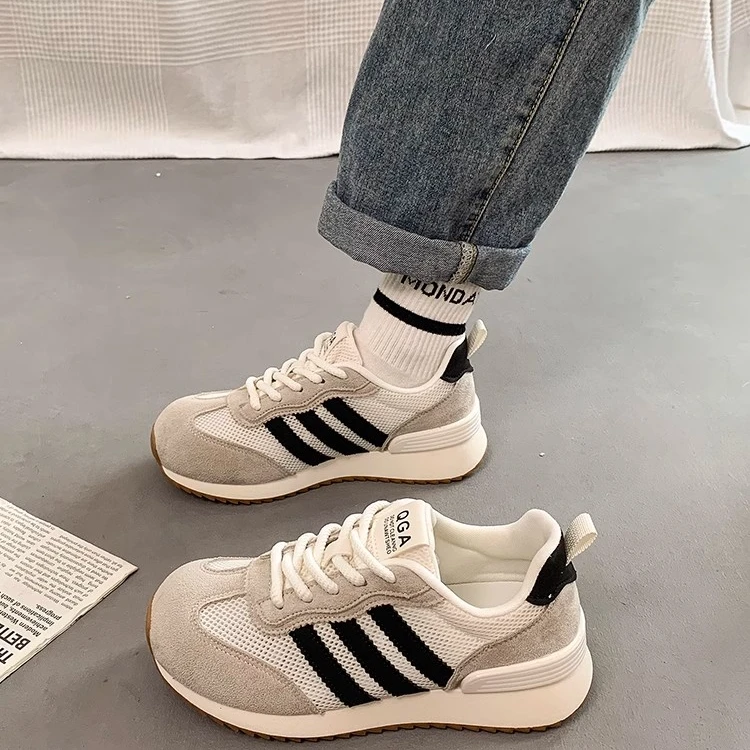 Moleubak网面阿甘鞋女2025年夏季新款轻便薄款网鞋休闲老爹运动鞋