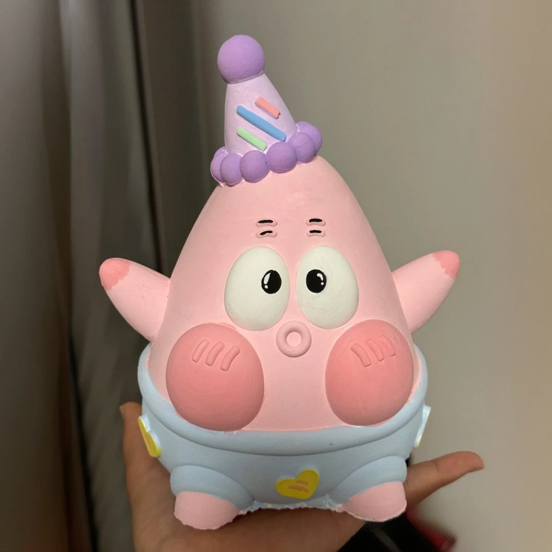 【个位数福利】21cm海绵宝宝派大星大号石膏娃娃diy涂彩绘儿童玩具