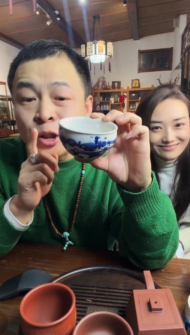 茶杯紫砂水墨丹青将军杯 白内里