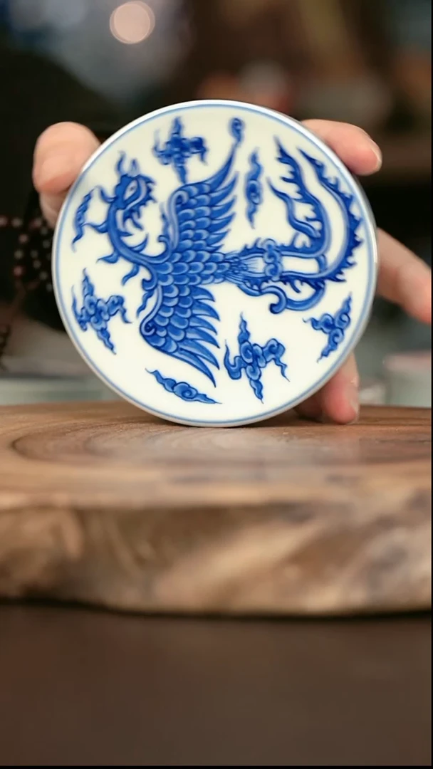 手绘 高温现代瓷  气窑  单凤 盖置11cm