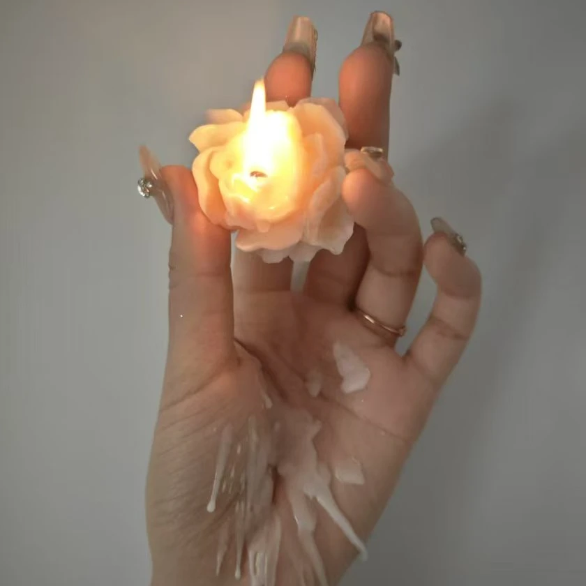 【极光意象】腮红茉莉花白粉香薰蜡烛居家摆件茉莉花香