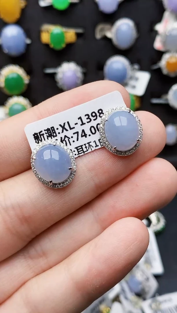 银S925镶嵌戒指翡翠8078