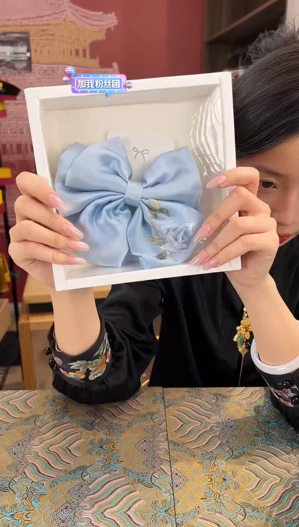 【闪购商品】刺绣苏绣桑蚕丝手工绣刺绣发圈