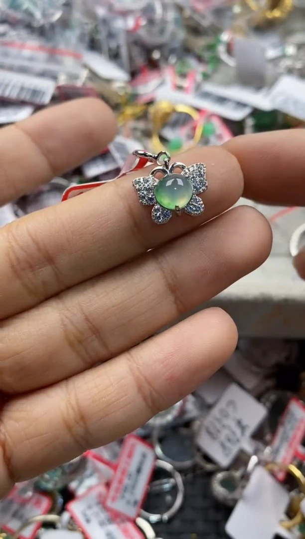 银S925镶嵌戒指翡翠666                 3