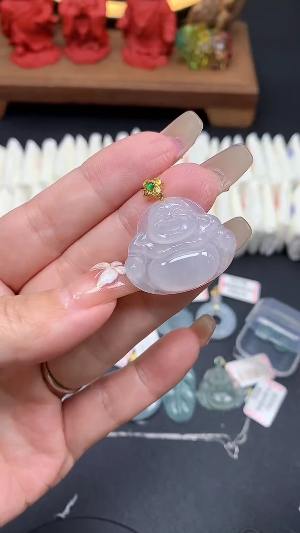 【闪购商品】翡翠吊坠(不含链)18K金镶嵌MS150114