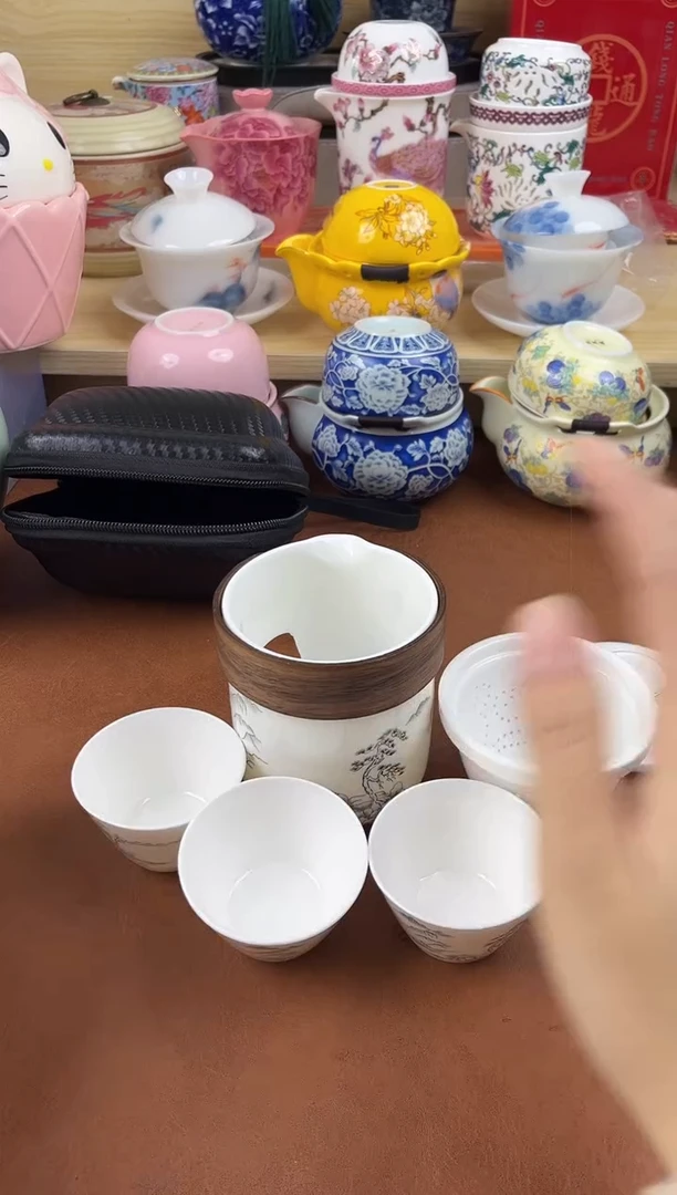 陶陶瓷茶具摆件旅行套组