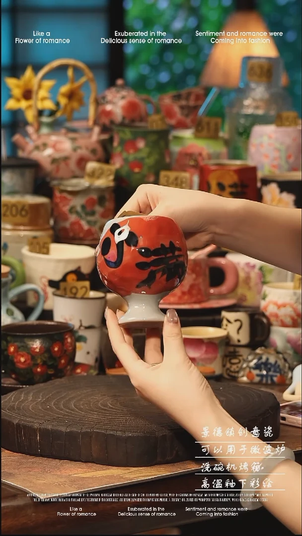 陶瓷景德镇高温釉下彩手工手绘款式
