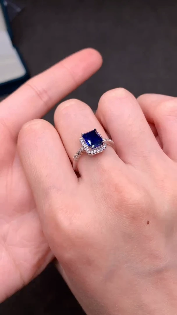 【闪购商品】蓝宝石戒指银S925镶嵌.....