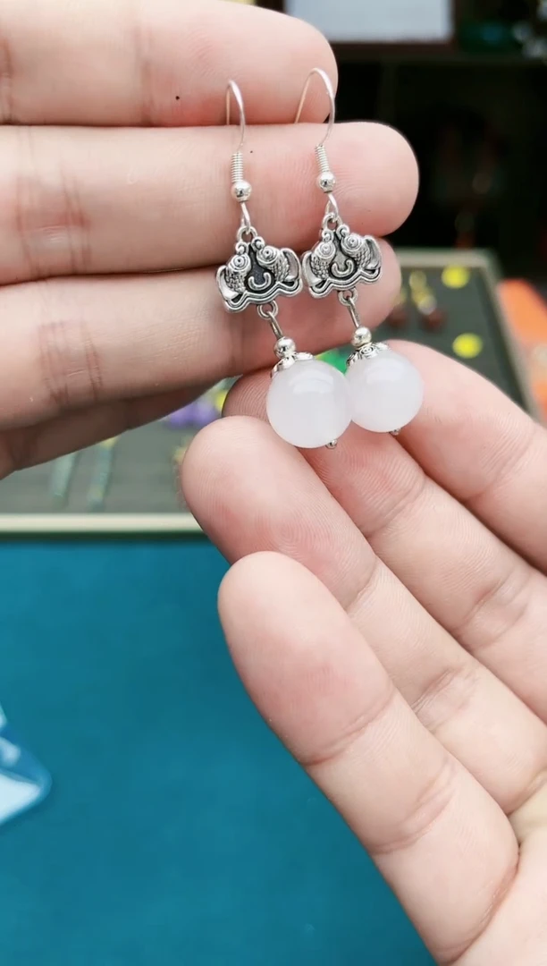 【闪购商品】玛瑙/玉髓耳钉银S925镶嵌435000