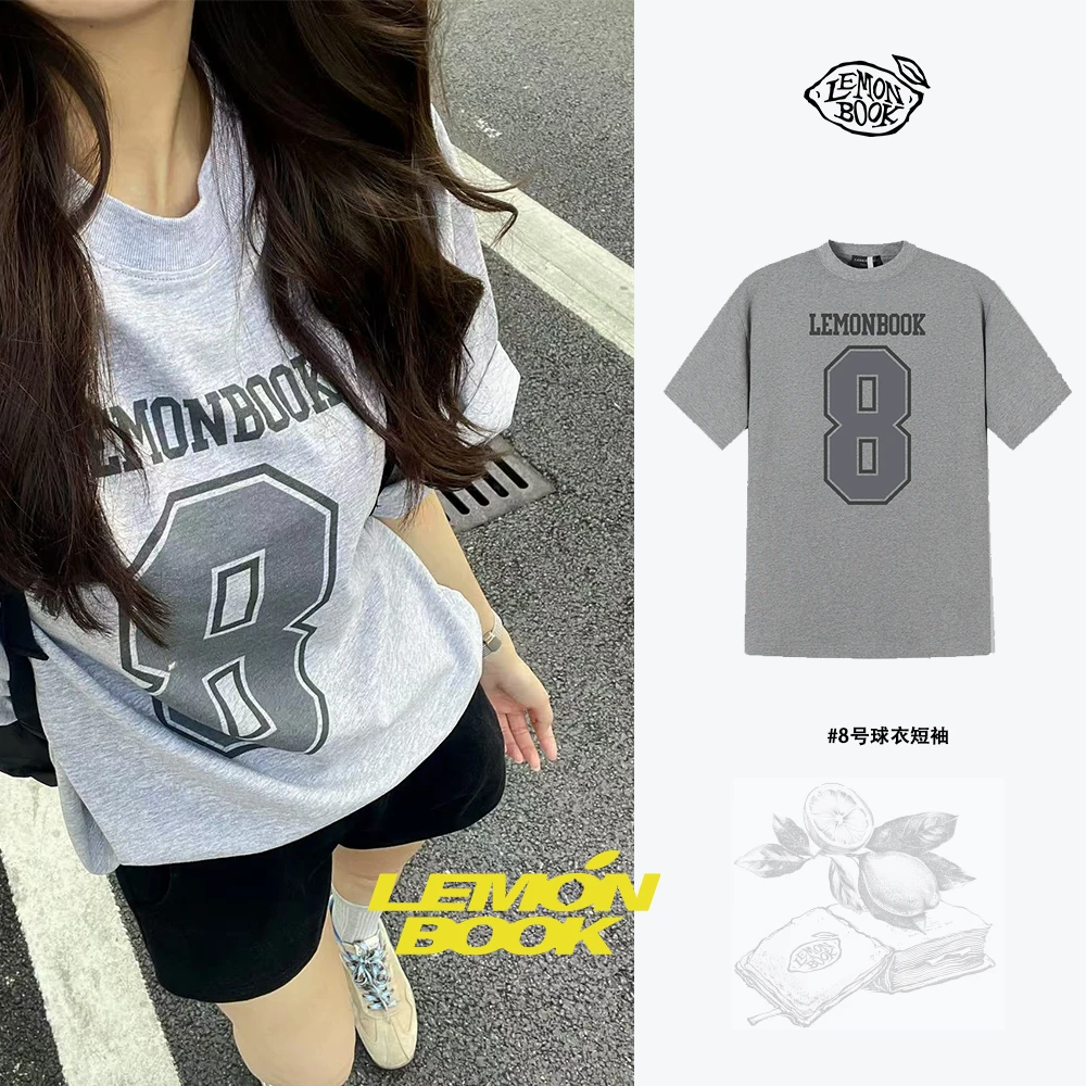 Lemon Book8号球衣Tee宽松百搭纯棉短袖休闲风-LB25SS500005