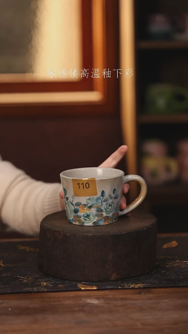 陶瓷景德镇高温釉下手绘陶瓷@L110@