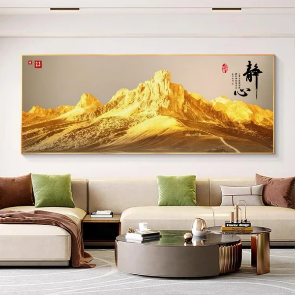 金山客厅靠山沙发背景办公房晶瓷立体镶钻装饰挂画