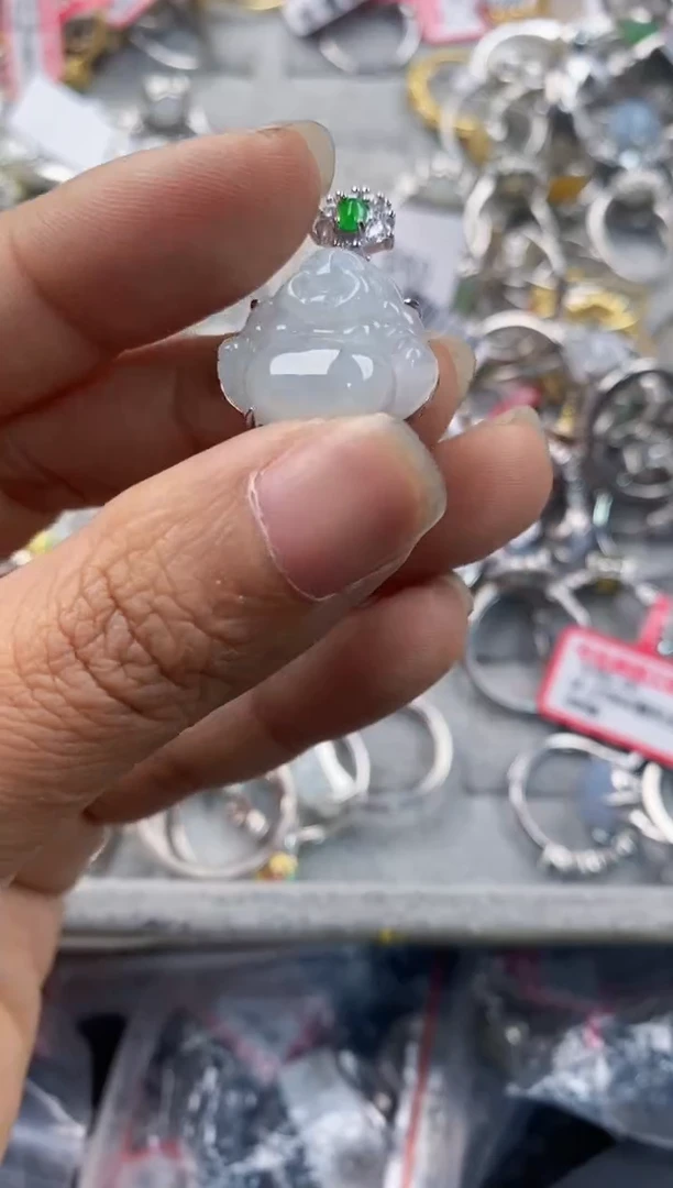银S925镶嵌戒指翡翠7777----4