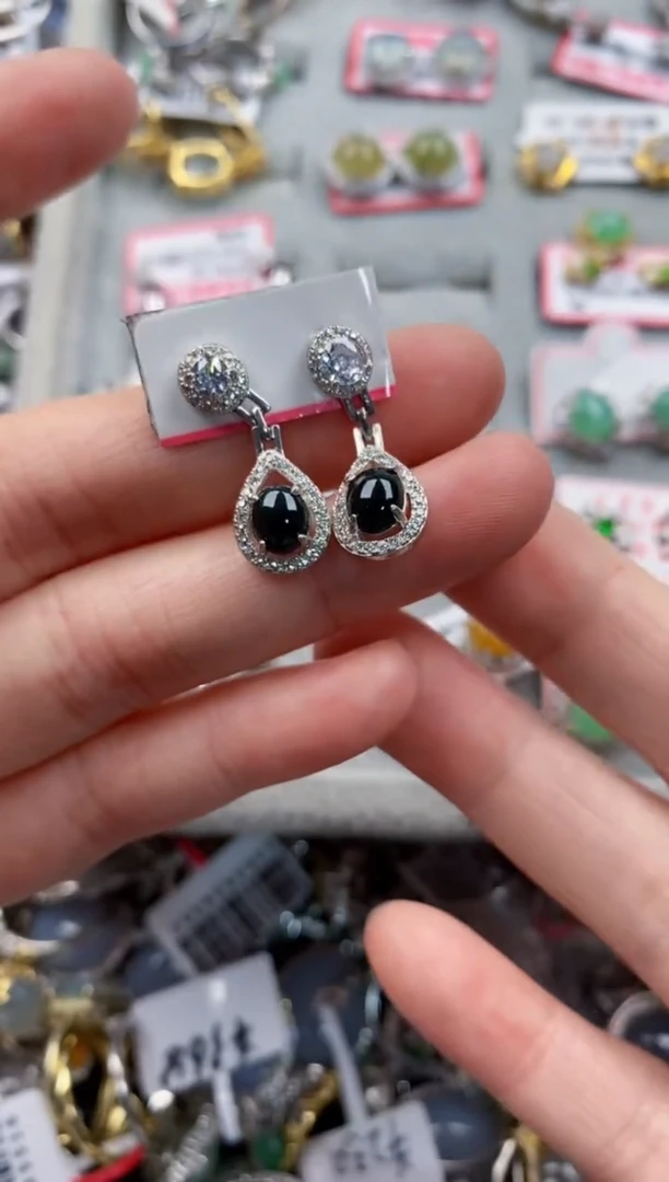 银S925镶嵌戒指翡翠222----8