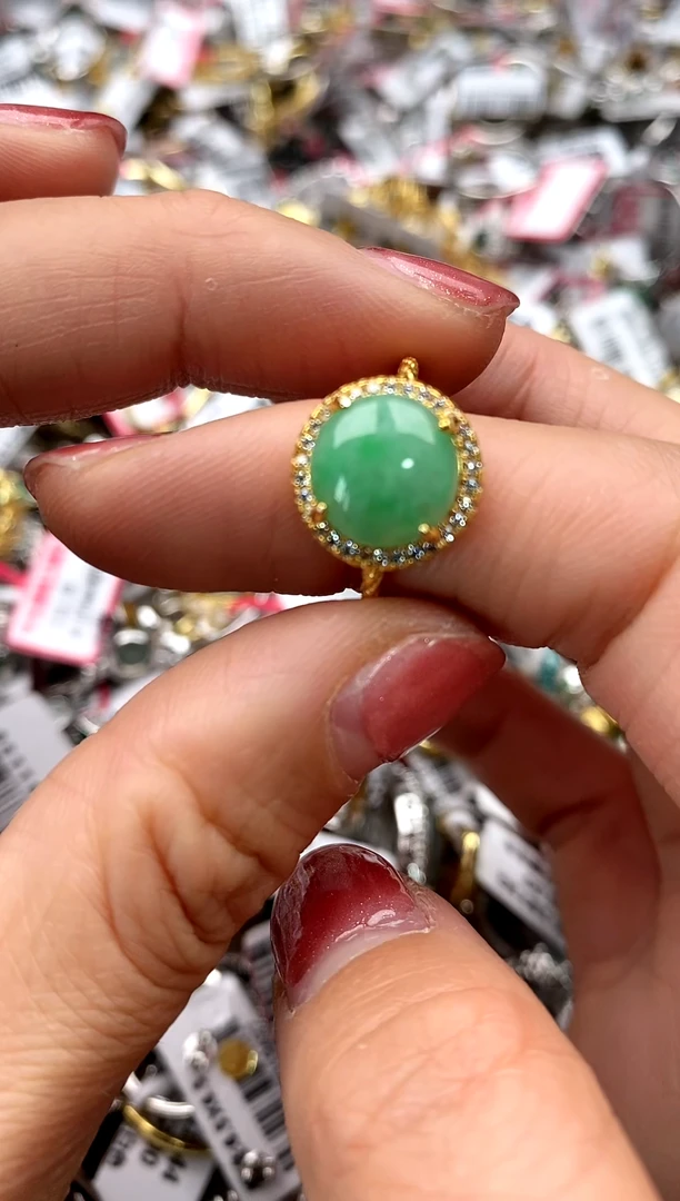 【闪购商品】翡翠戒指银S925镶嵌77777   2