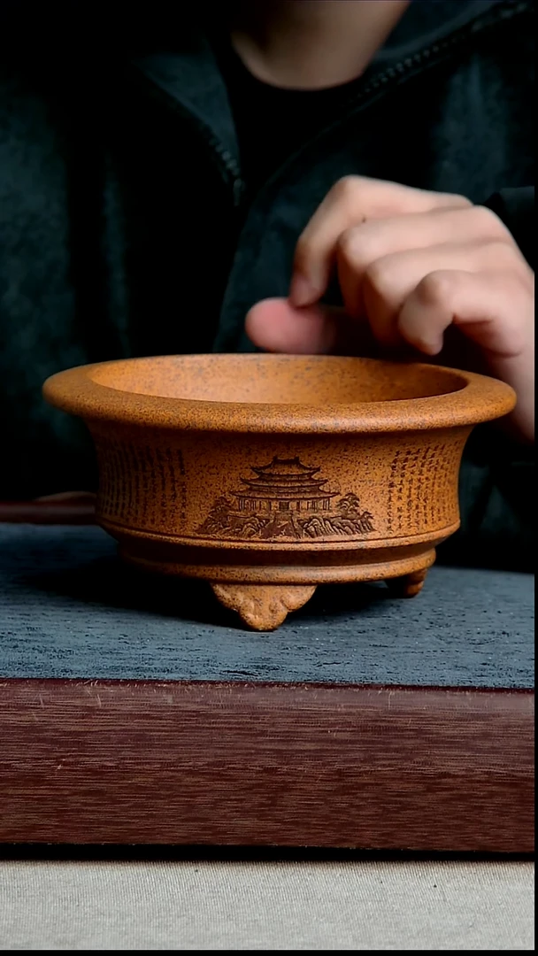 紫砂花盆13*6.5内径紫砂花盆