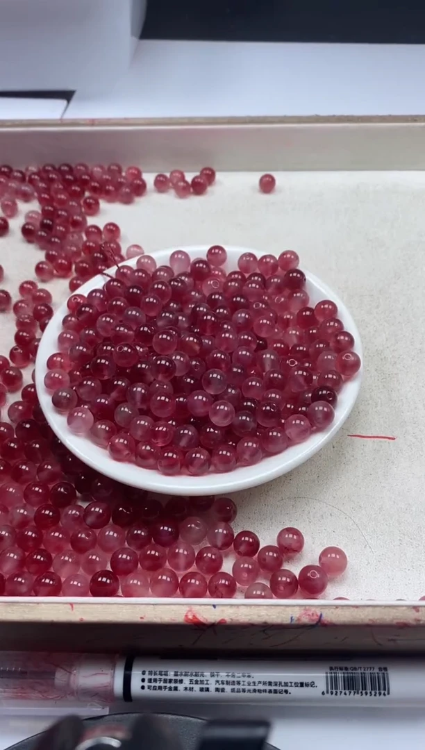 【闪购商品】玛瑙/玉髓颈饰未镶嵌w491桃花玉8mm*30颗