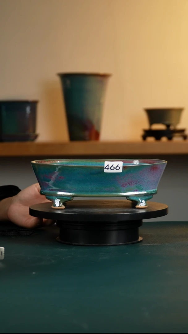 466椭圆窑变花盆7.5/4.5/24/23/17.5/16.5