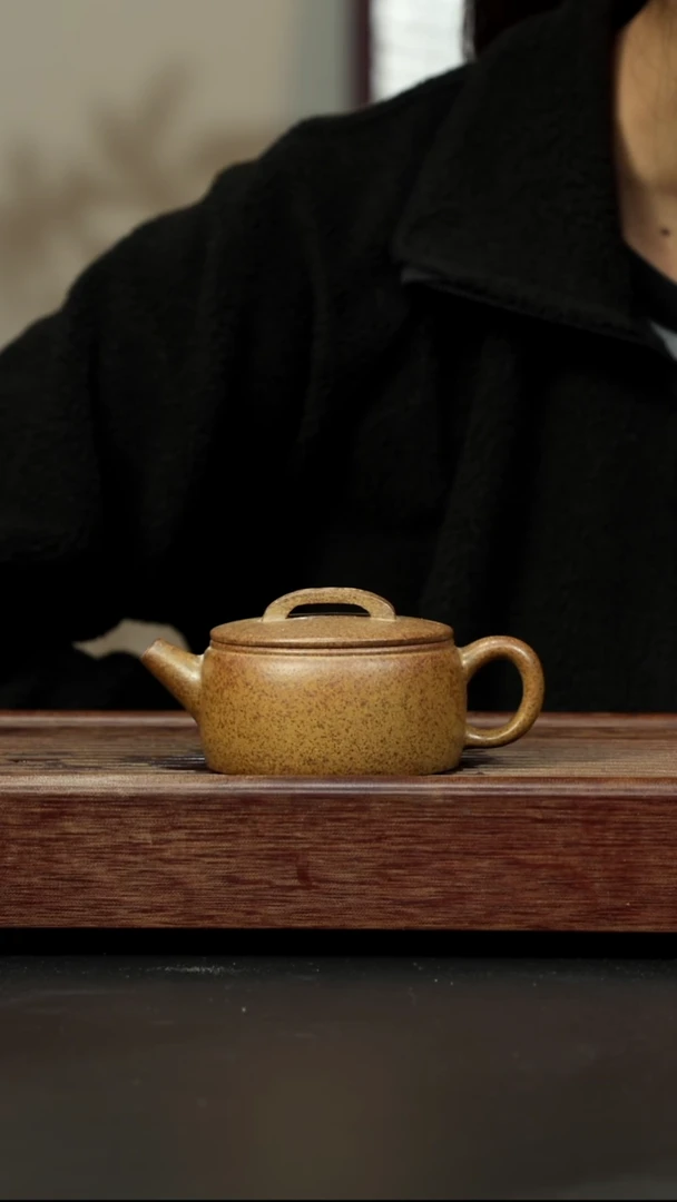 紫砂茶壶黄金段柴烧 汉瓦