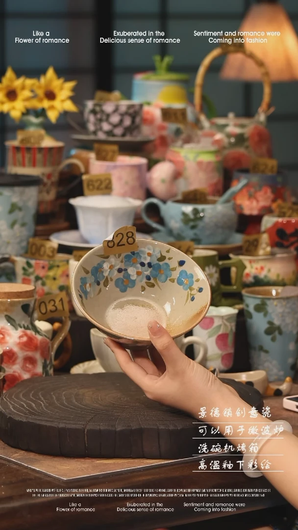 陶瓷景德镇高温釉下彩手工手绘款式