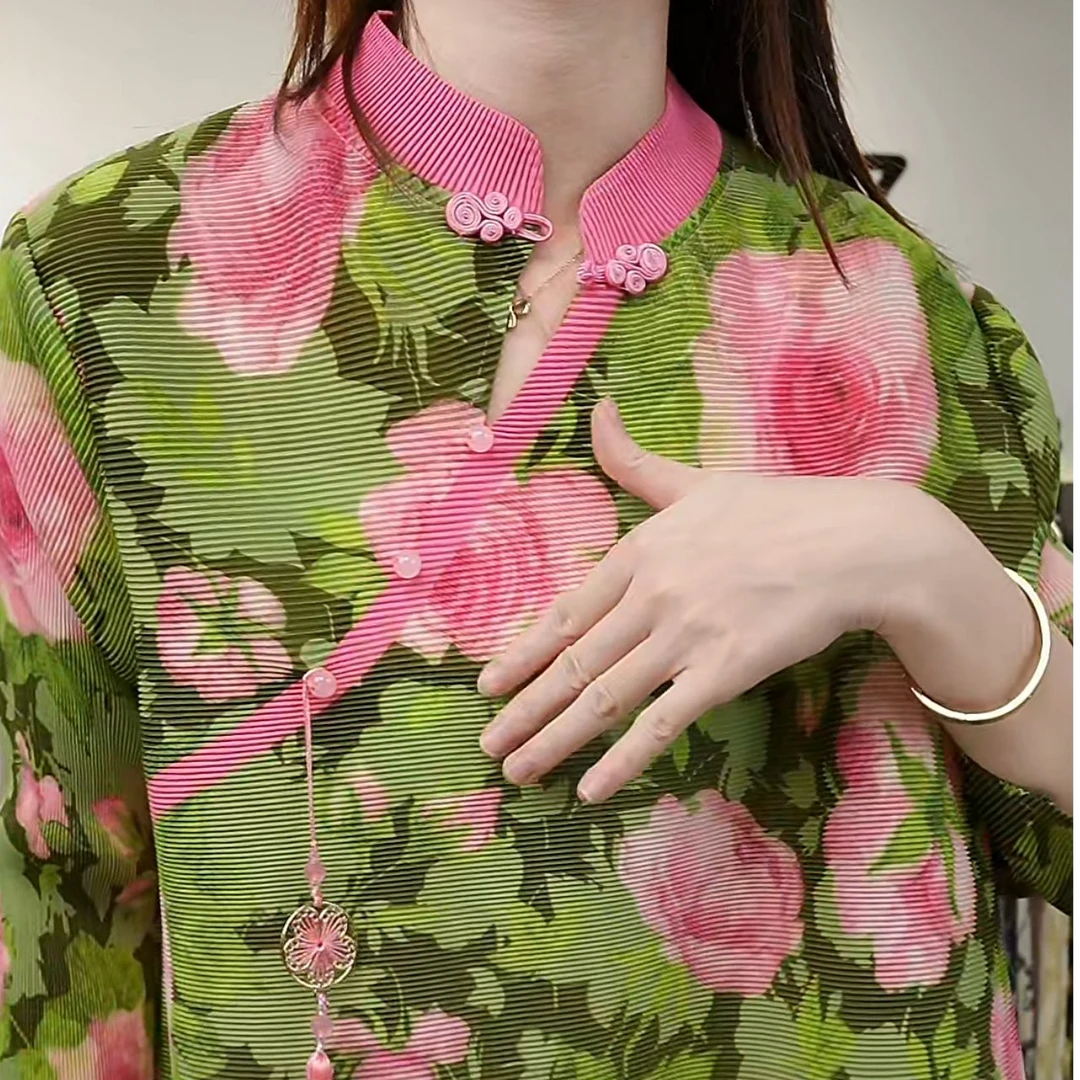 新中式带盘扣设计款气质时尚连衣裙女