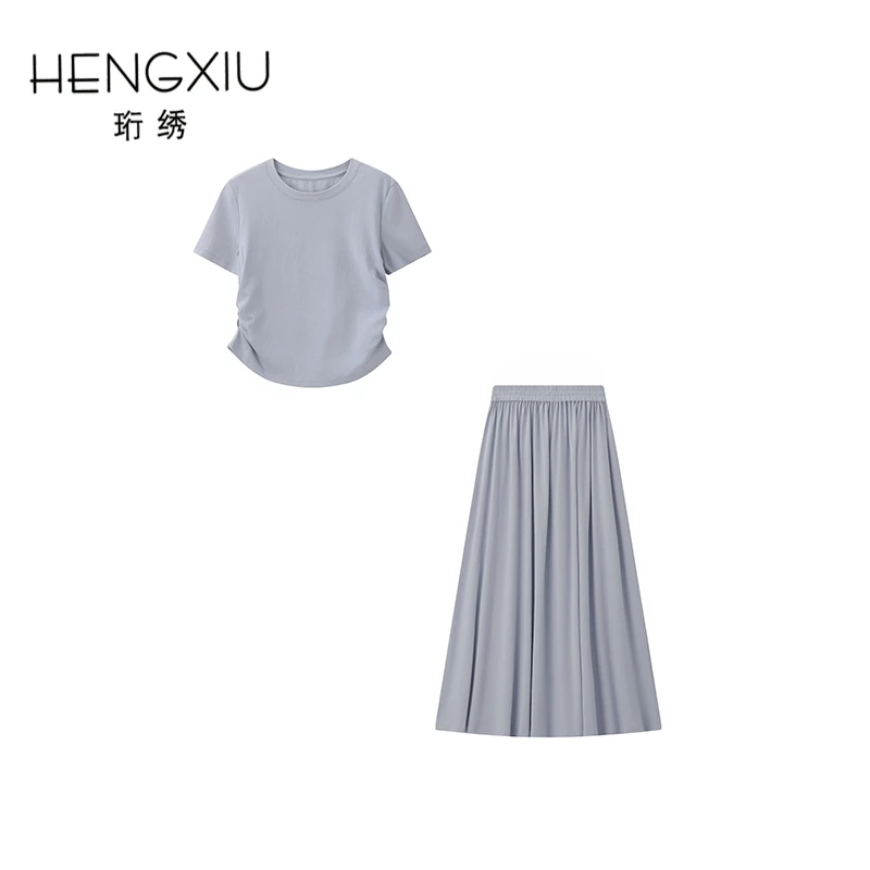 【交个朋友】珩绣收腰显瘦上衣裙子套装夏两件套装JS-88347