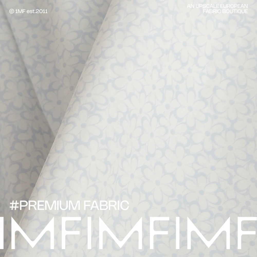 法国幼儿园 意大利衬衫面料大王高货Alb&ni棉质蓝花印花 宽140CM