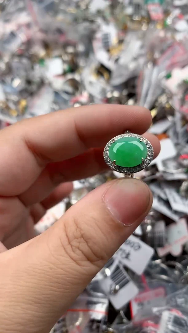 银S925镶嵌戒指翡翠777   6