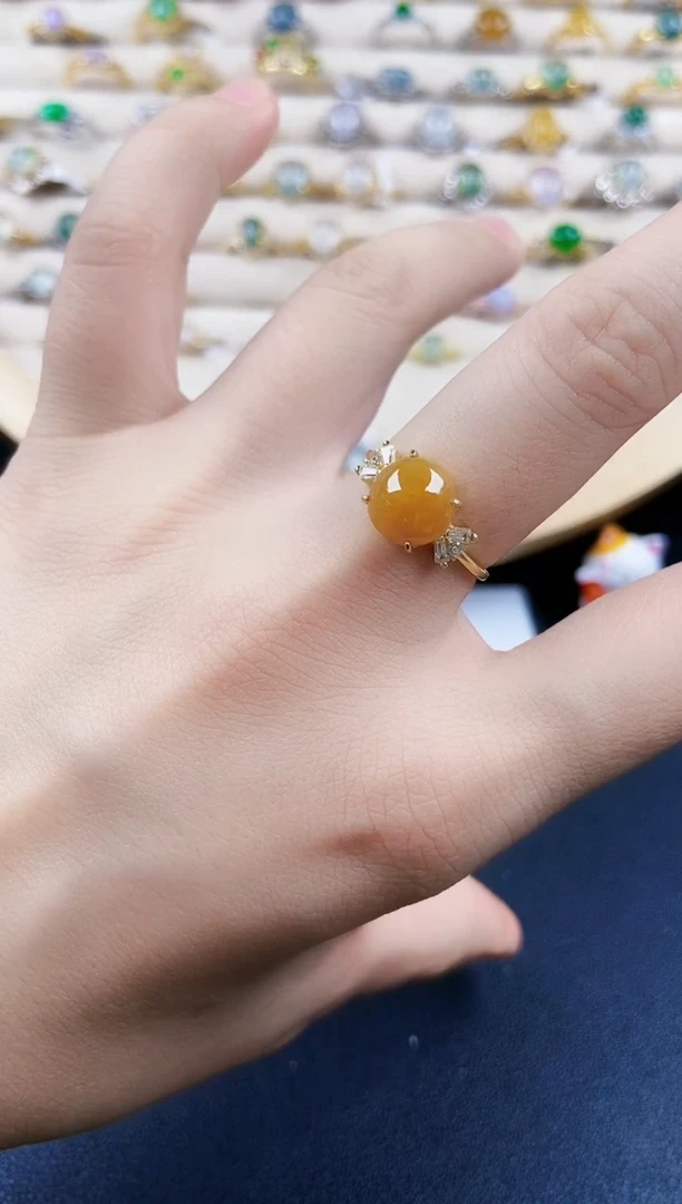 翡翠戒指银S925镶嵌21849