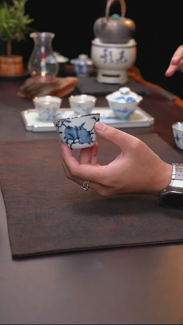 手绘桃子单杯包银口