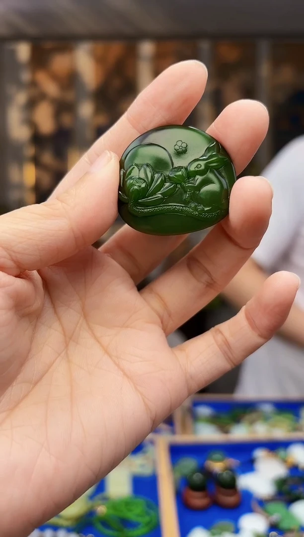 和田玉未镶嵌挂件拍一发一