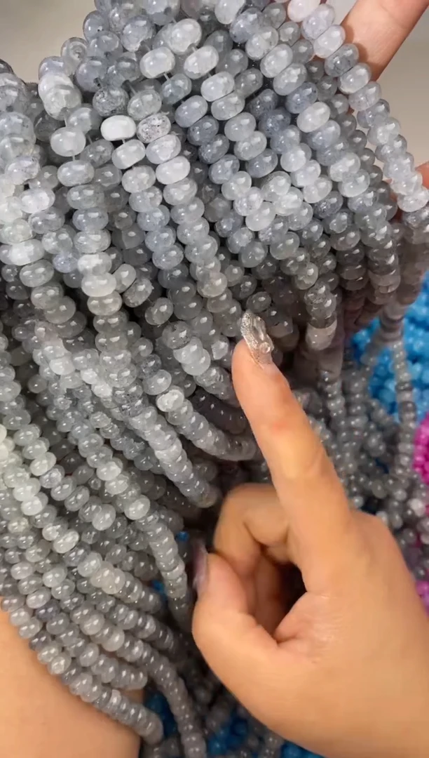 玻璃2813卡8定制玉米算盘珠150颗奶奶灰