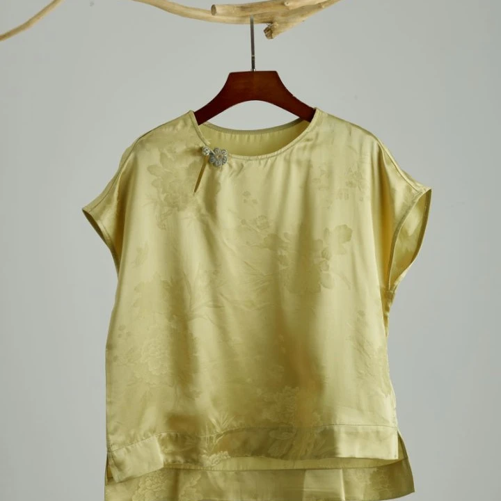 桑蚕丝夏季简约柠檬黄外搭6611016柠檬黄