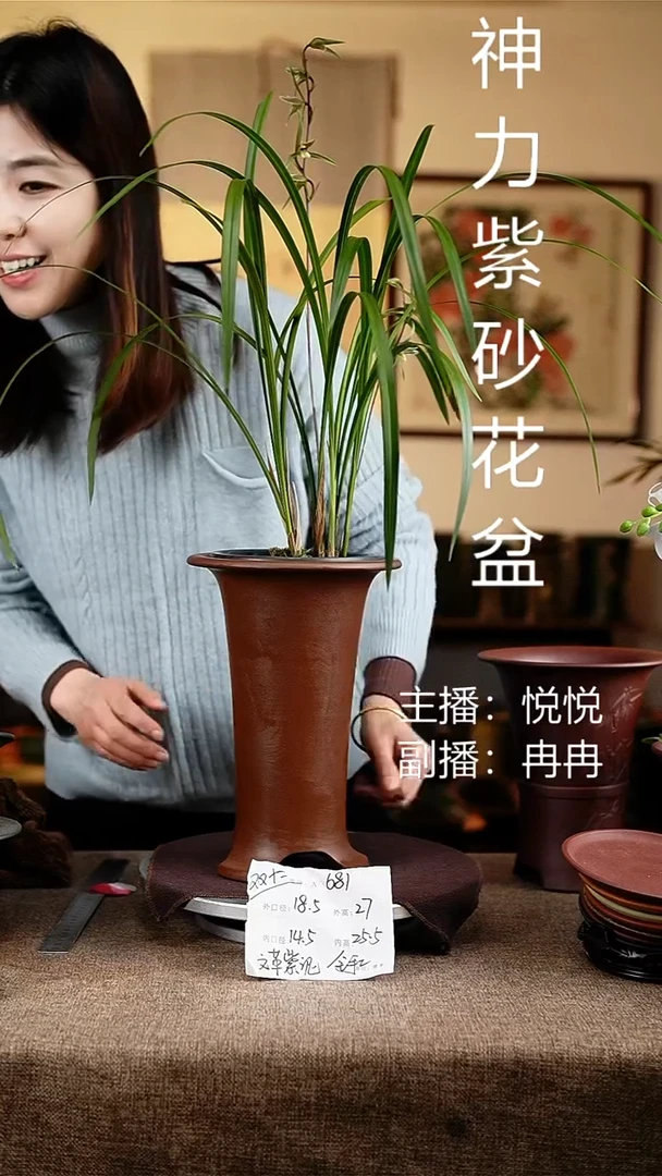 紫砂花盆花卉工艺681+z