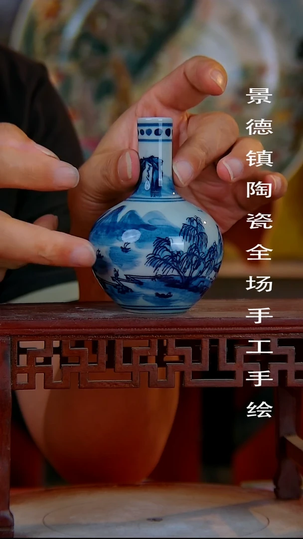 摆件手景德镇陶瓷 全场手工绘