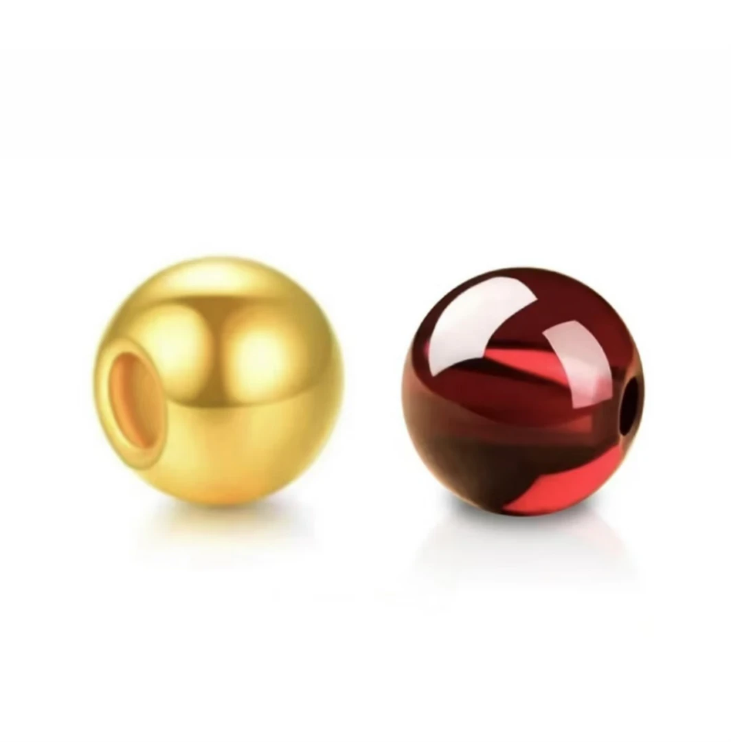 【质检发货】4MM亮面金珠配件 拍45颗赠两世欢 5颗赠链