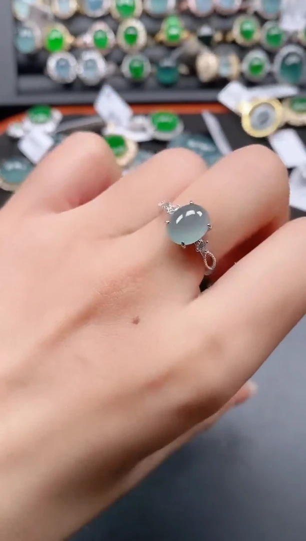 银S925镶嵌戒指翡翠111