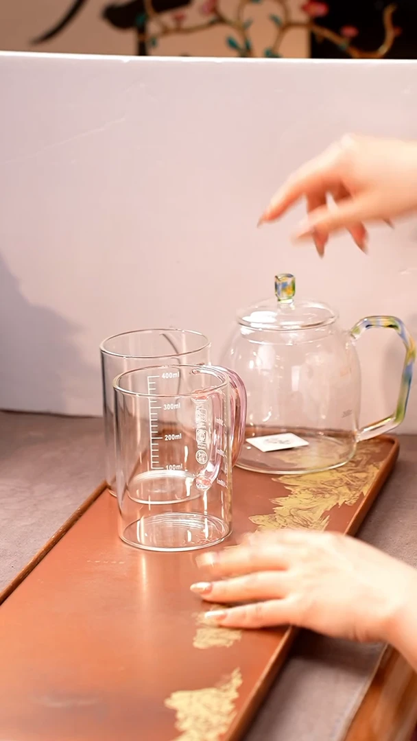 暗香疏影/秦权壶/迷翠800ml+暗香疏影/松风杯/刻度浅粉2个