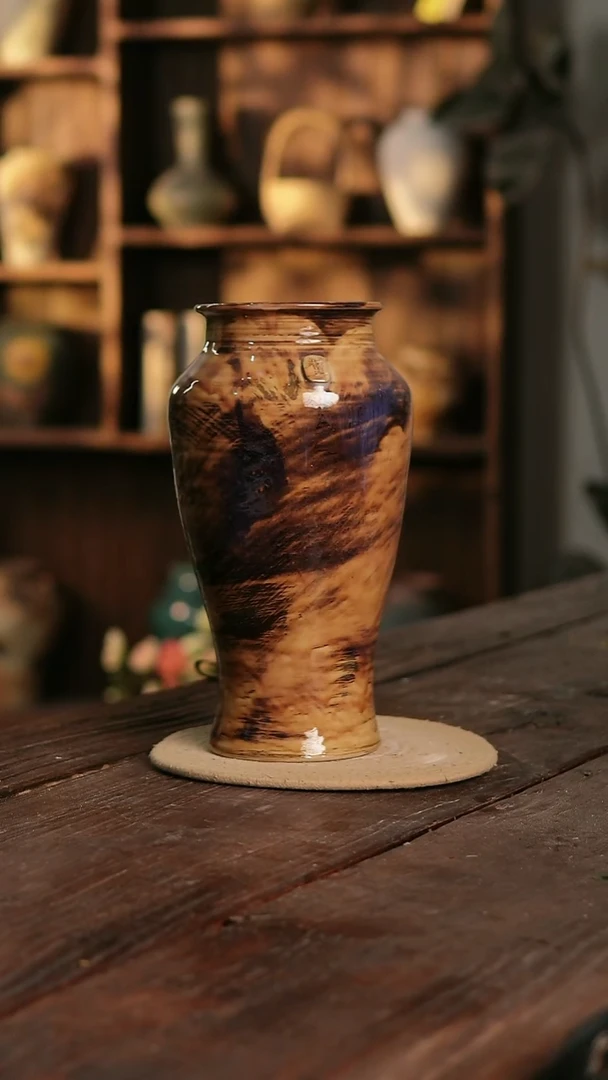 摆件25-327 陶瓷花器高31口径11