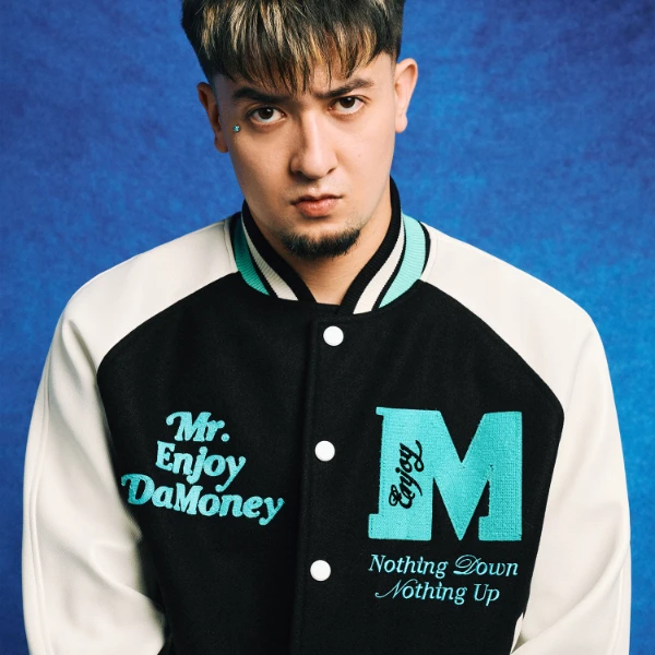 MEDM 字体排版刺绣棒球服立领夹克男女美式潮牌宽松春秋休闲外套