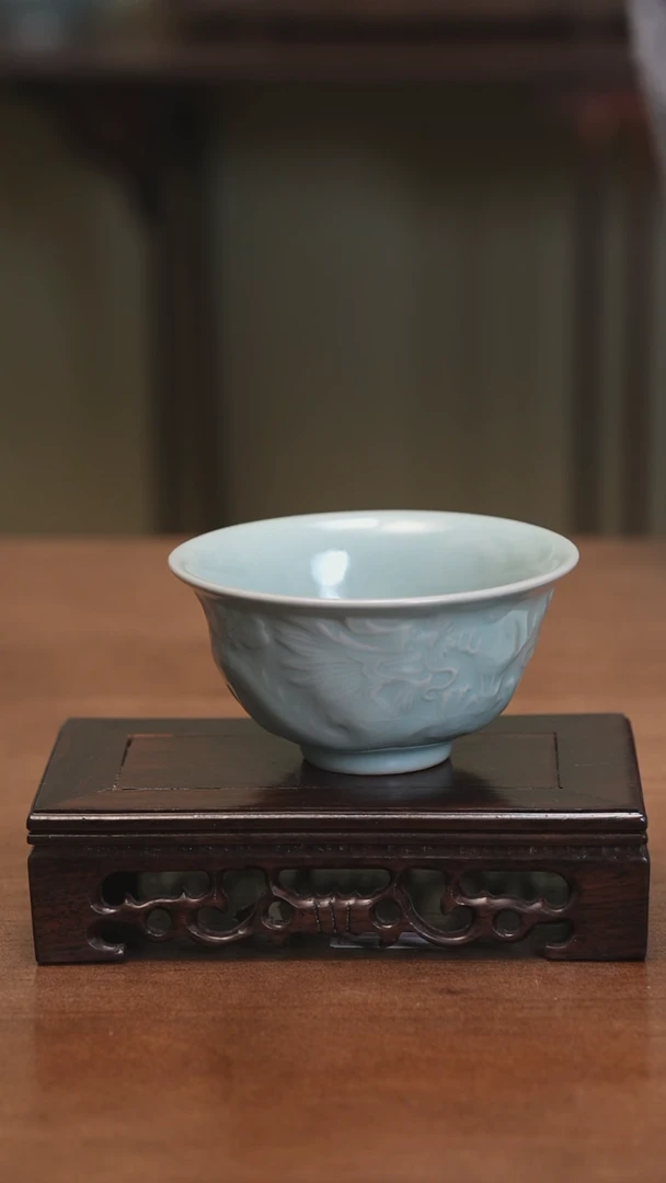 【闪购商品】Y宝丰宋官窑原产地汝瓷小号龙纹碗