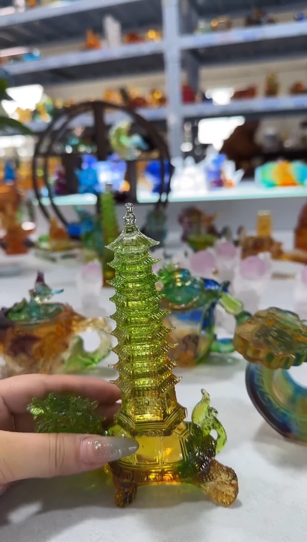 琉璃手工艺品文昌塔 微瑕 介意勿拍