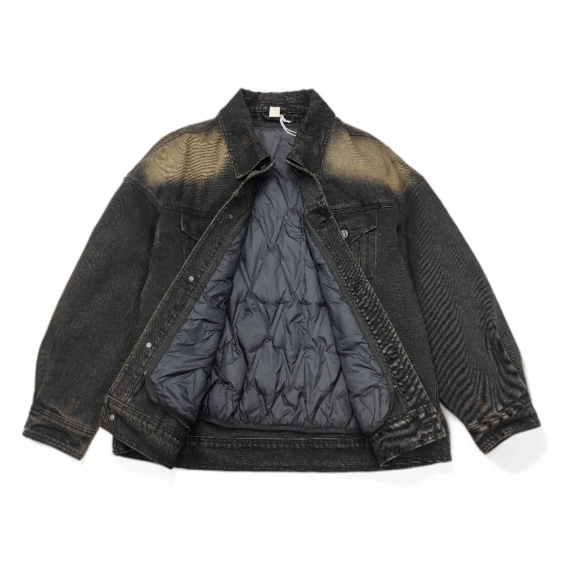 【内搭可拆卸】冬季牛仔水洗翻领羽绒服男潮流时尚松保暖外套11667