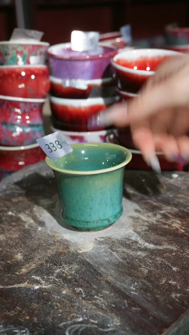 摆件陶精品窑变钧瓷茶器