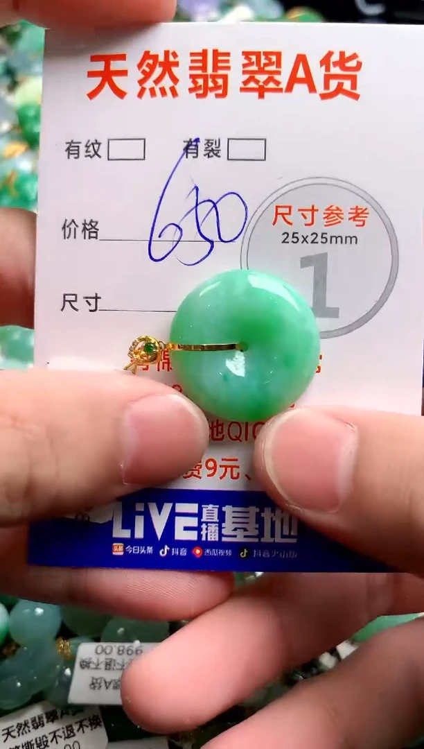 翡翠18K金镶嵌颈饰0717384061